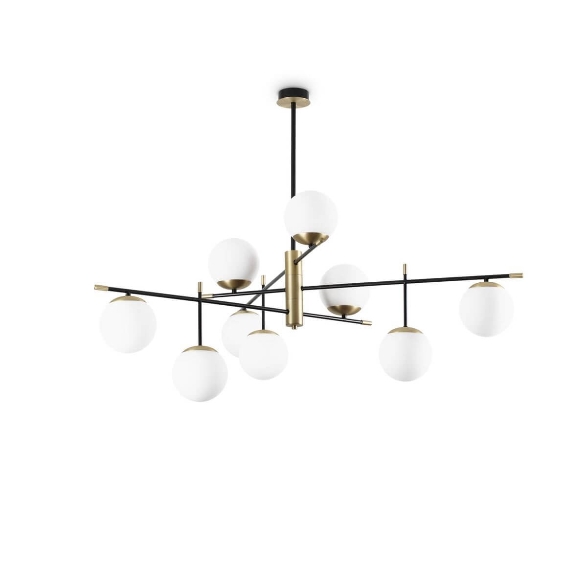 Plafonnier Gourmet 9 lumières noir, verre