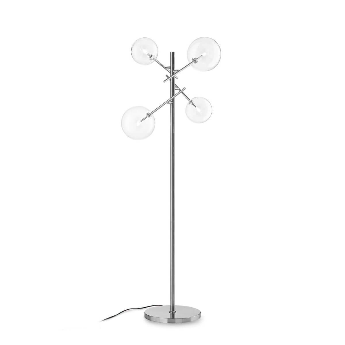 Lampadaire Equinoxe 4 lumières chromé, verre