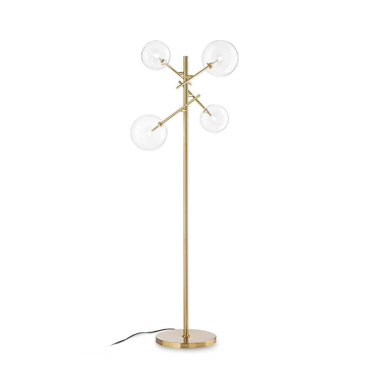 Lampadaire Equinoxe 4 lumières laiton, verre