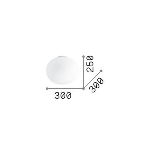 Plafonnier Cotton blanc, verre, Ø 30 cm