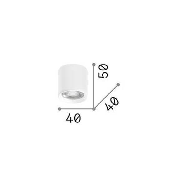 Schéma de dimensions du luminaire indiquant sa hauteur et son diamètre