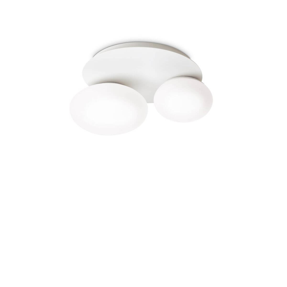 Plafonnier Ninfea 2 lumières blanc, verre