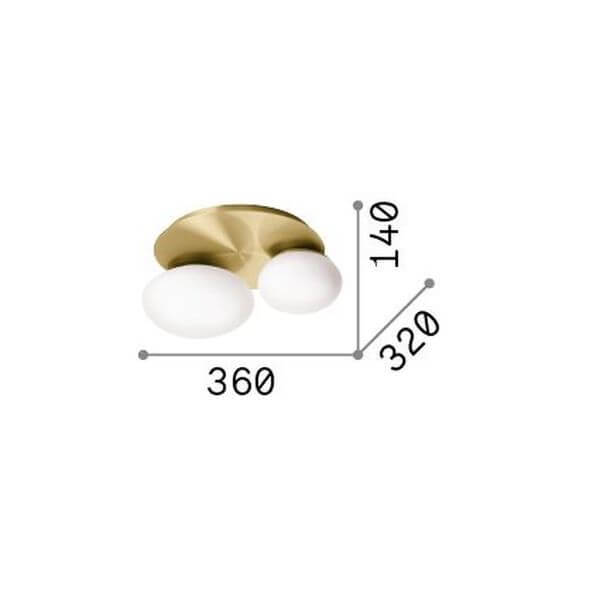 Plafonnier Ninfea 2 lumières blanc, verre