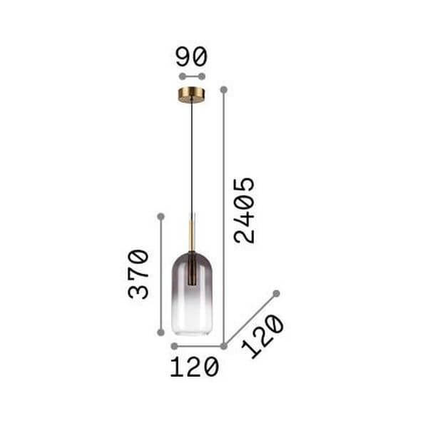 Schéma de dimensions coté : hauteur 2405 mm, largeur 120 mm et rosace 90 mm