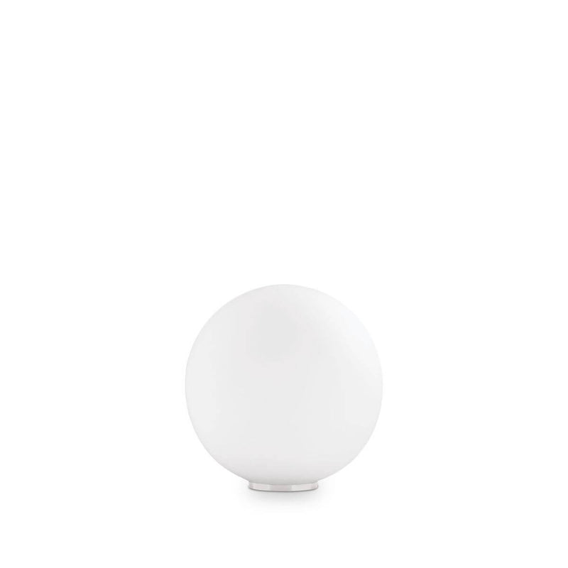 Lampe à poser Mapa Bianco blanche, verre, Ø 10 cm