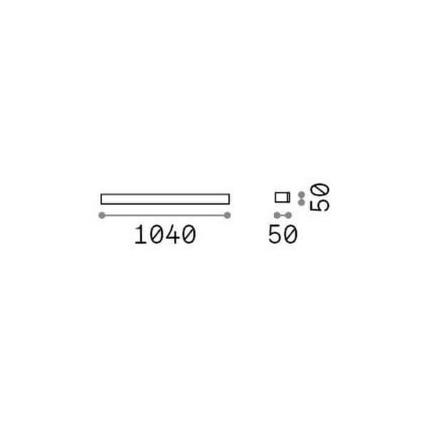 Schéma de dimensions : longueur 1040 mm et section carrée de 50 mm