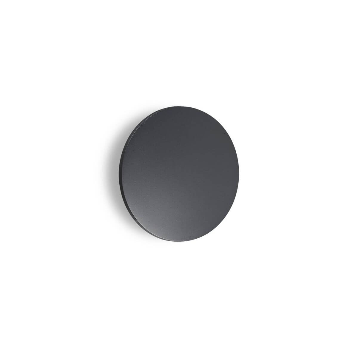 Vue de face de l'applique ronde anthracite sur fond blanc.