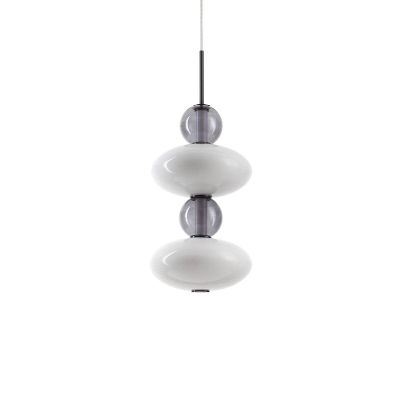 Suspension Lumiere blanche, verre, H 68,7 cm