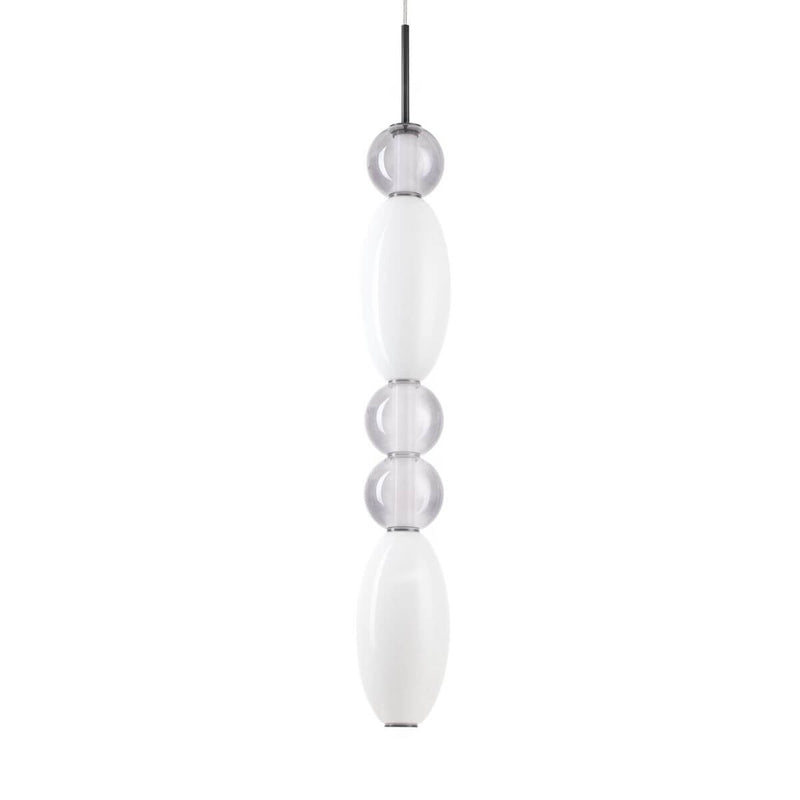 Suspension Lumiere blanche, verre, H 108,3 cm