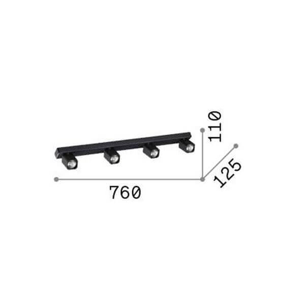 Plafonnier Rudy 4 lumières noir (321523)