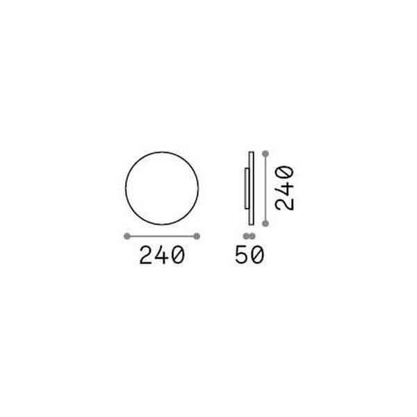 Schéma de dimensions montrant diamètre 240 mm et profondeur 50 mm