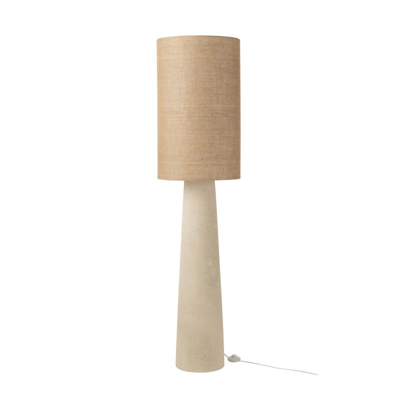 Lampadaire Ava en fibre de verre et jute naturel, grand modèle