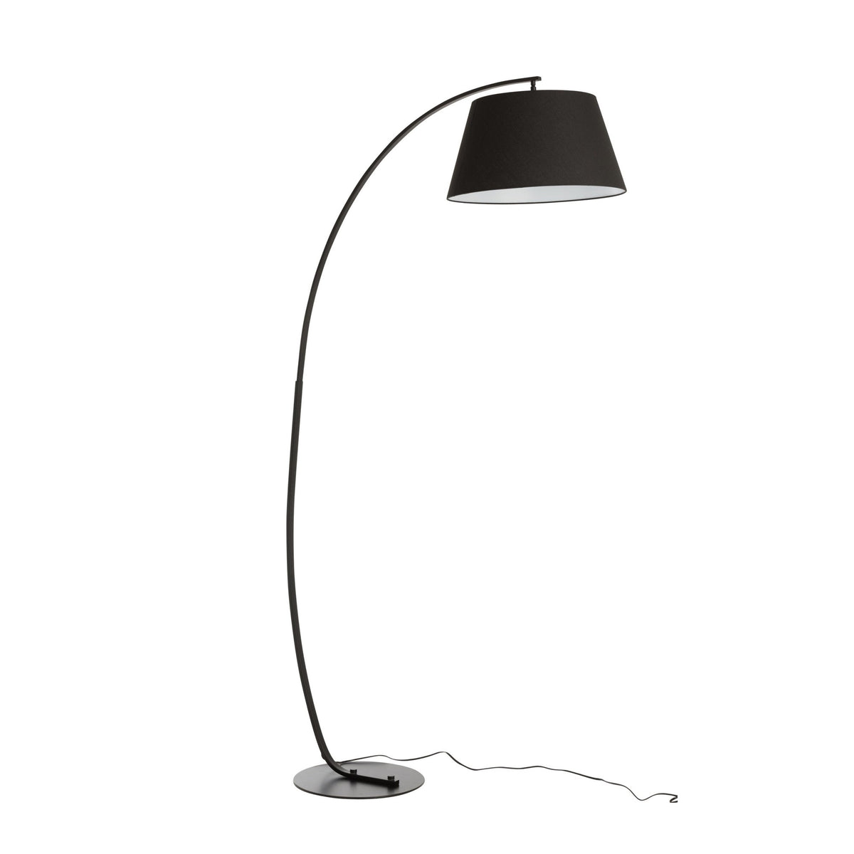 Lampadaire arc en métal noir