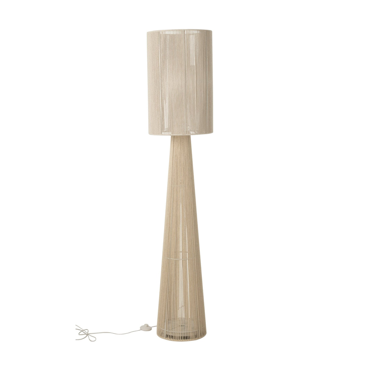 Lampadaire en corde de tissu grège, grand modèle