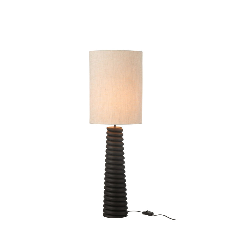 Lampe à poser Filetage en bois d'ailante noir