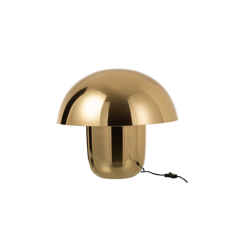 Lampe à poser champignon en métal doré, grand modèle
