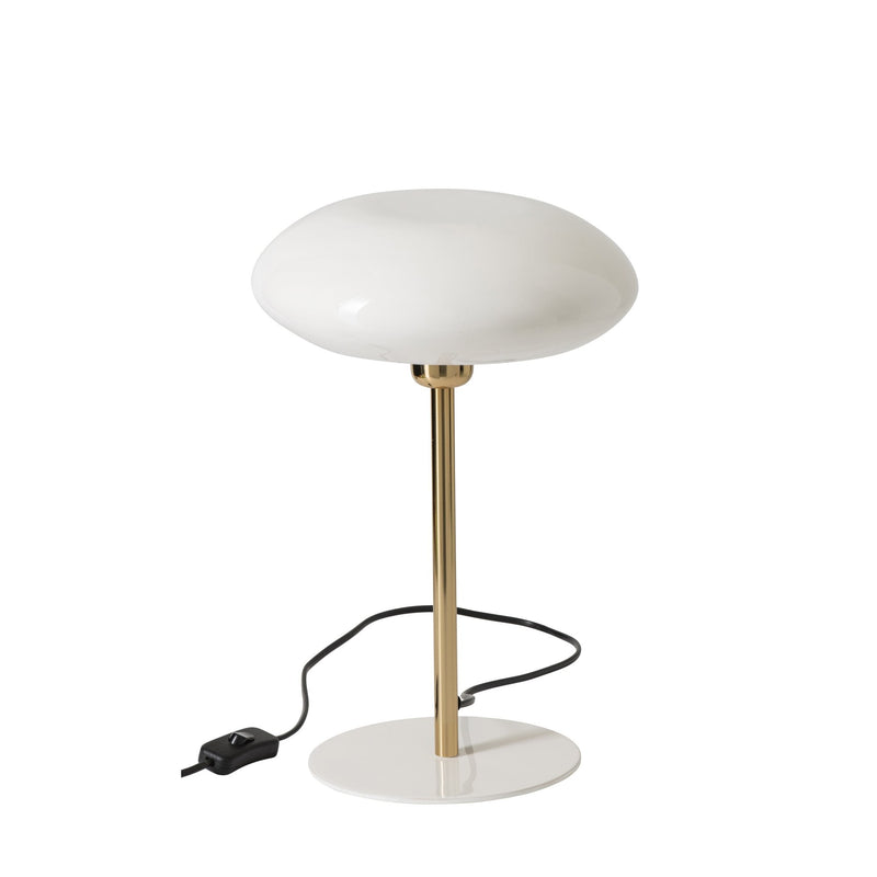 Lampe à poser en métal blanc et doré