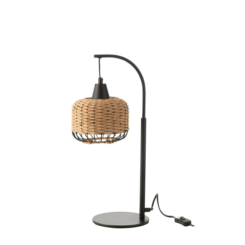 Lampe à poser lanterne en métal naturel