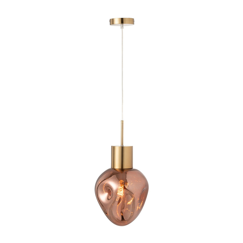 Suspension en verre et métal doré