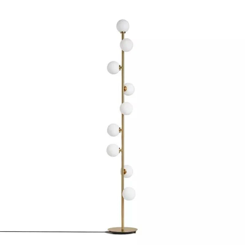 Produit de face sur fond blanc avec pied circulaire et câble apparent.