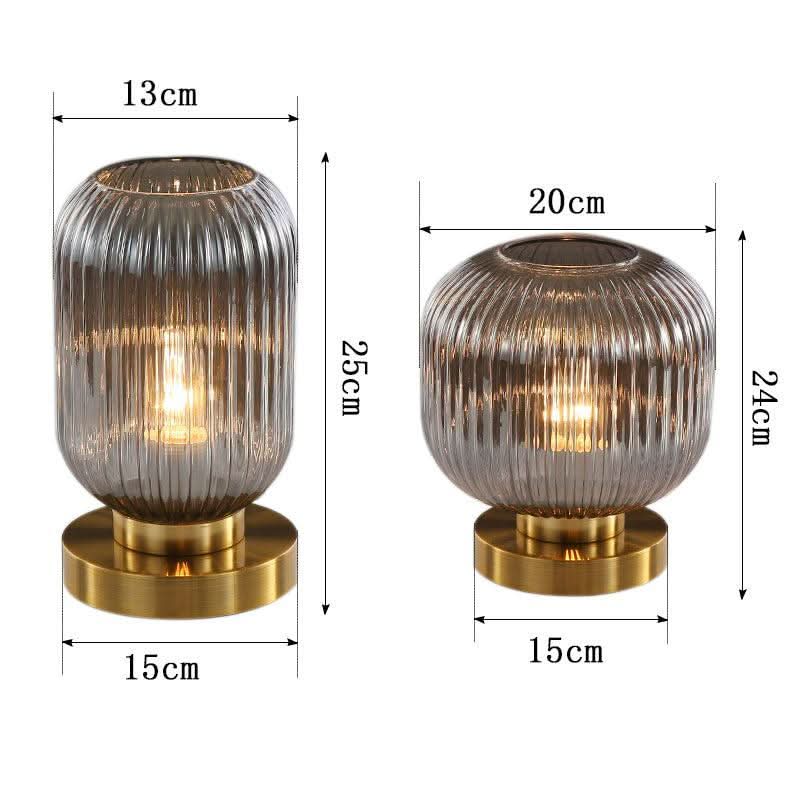 Schéma coté montrant deux tailles de lampe et leurs dimensions