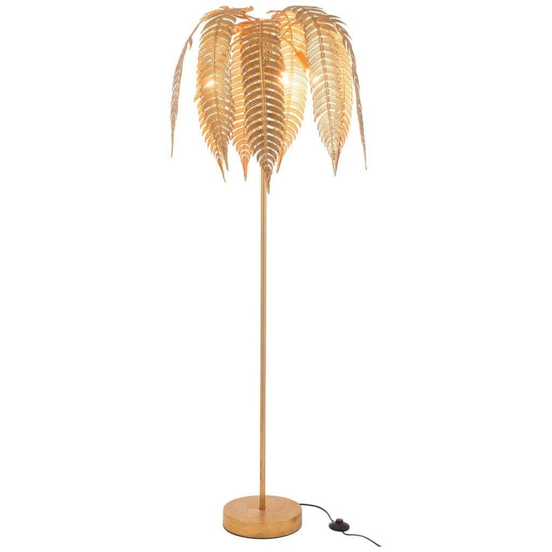 Lampe aus Metall mit goldenen Blättern