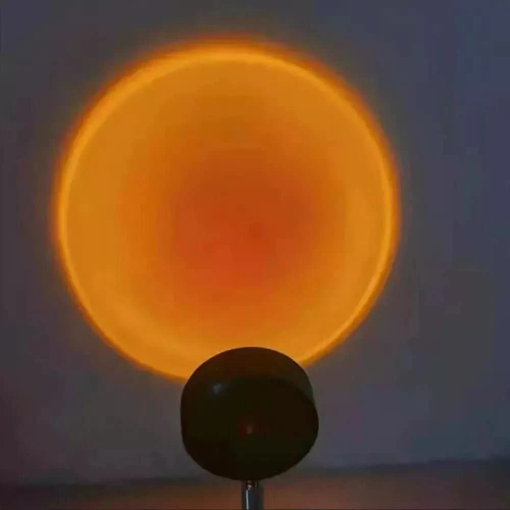 Gros plan sur la tête noire et le halo orangé projeté, fond sombre légèrement flou.