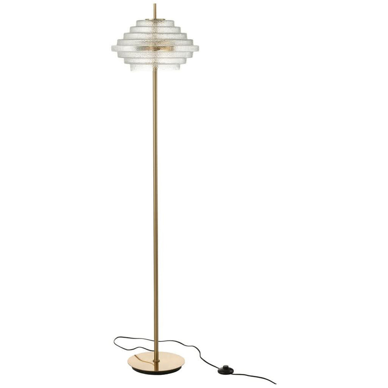 Lampe Sur Pied Dorée Verre Transparent