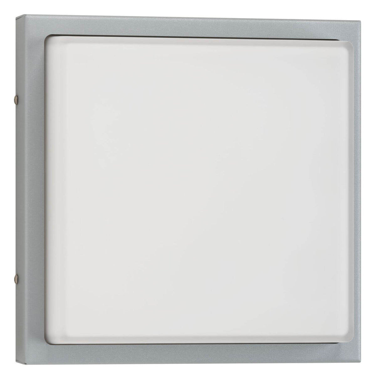 Face avant de l'applique carrée, cadre métallique gris et verre dépoli