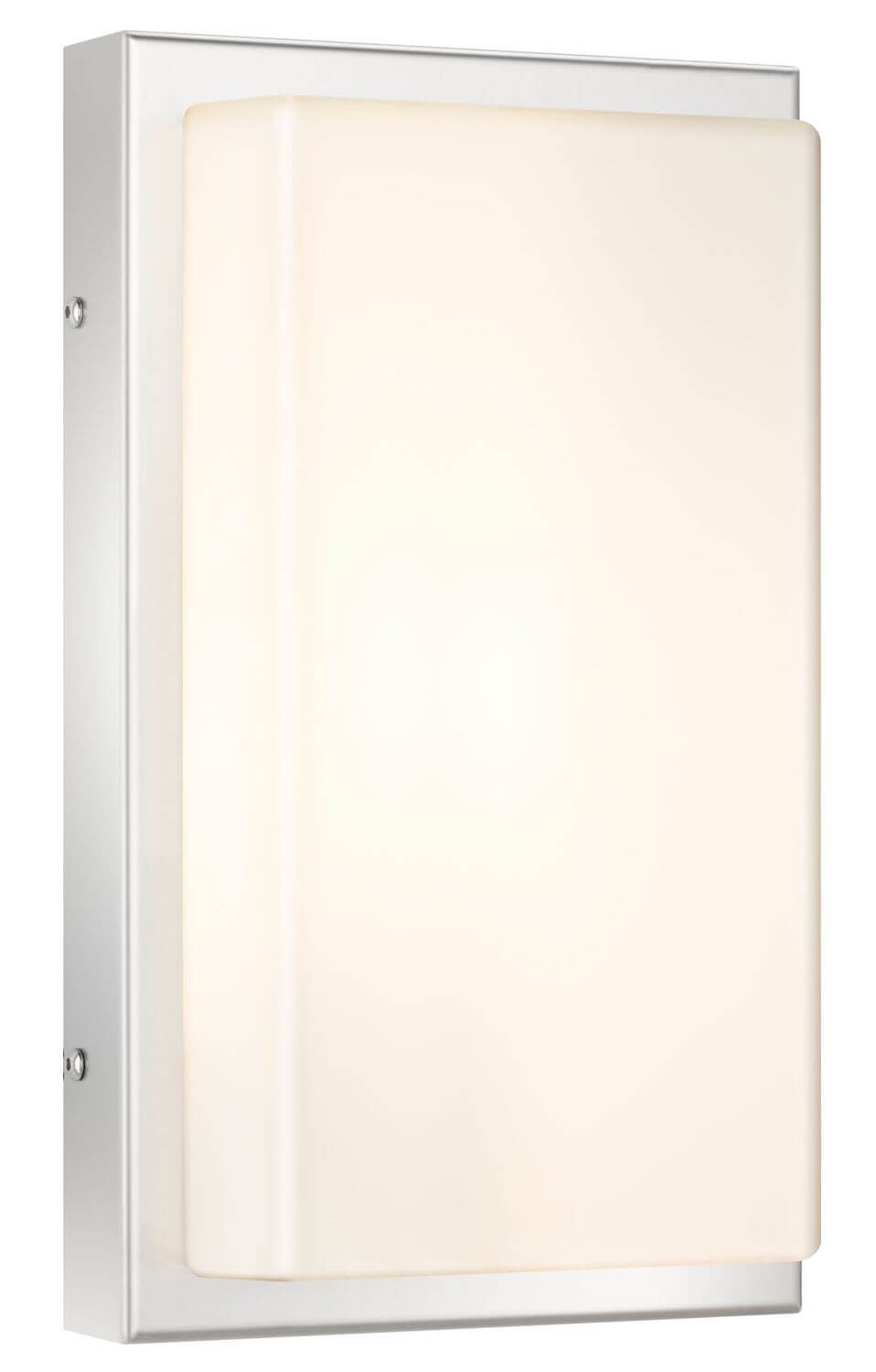Applique extérieure allumée diffusant une lumière chaude à travers son diffuseur opale