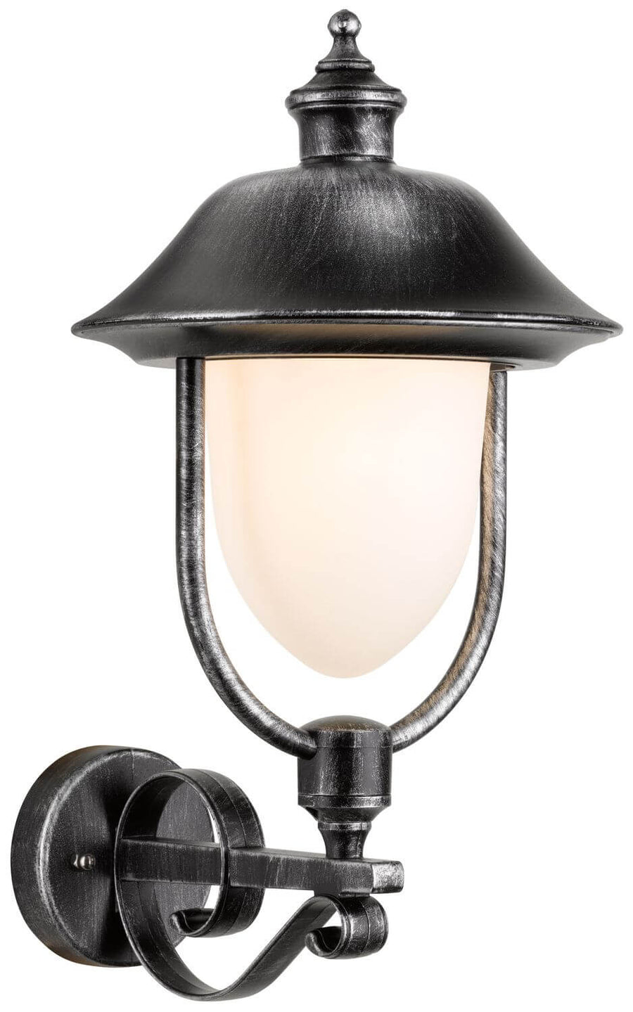 Applique allumée montrant la lumière chaude diffusée par le verre dépoli