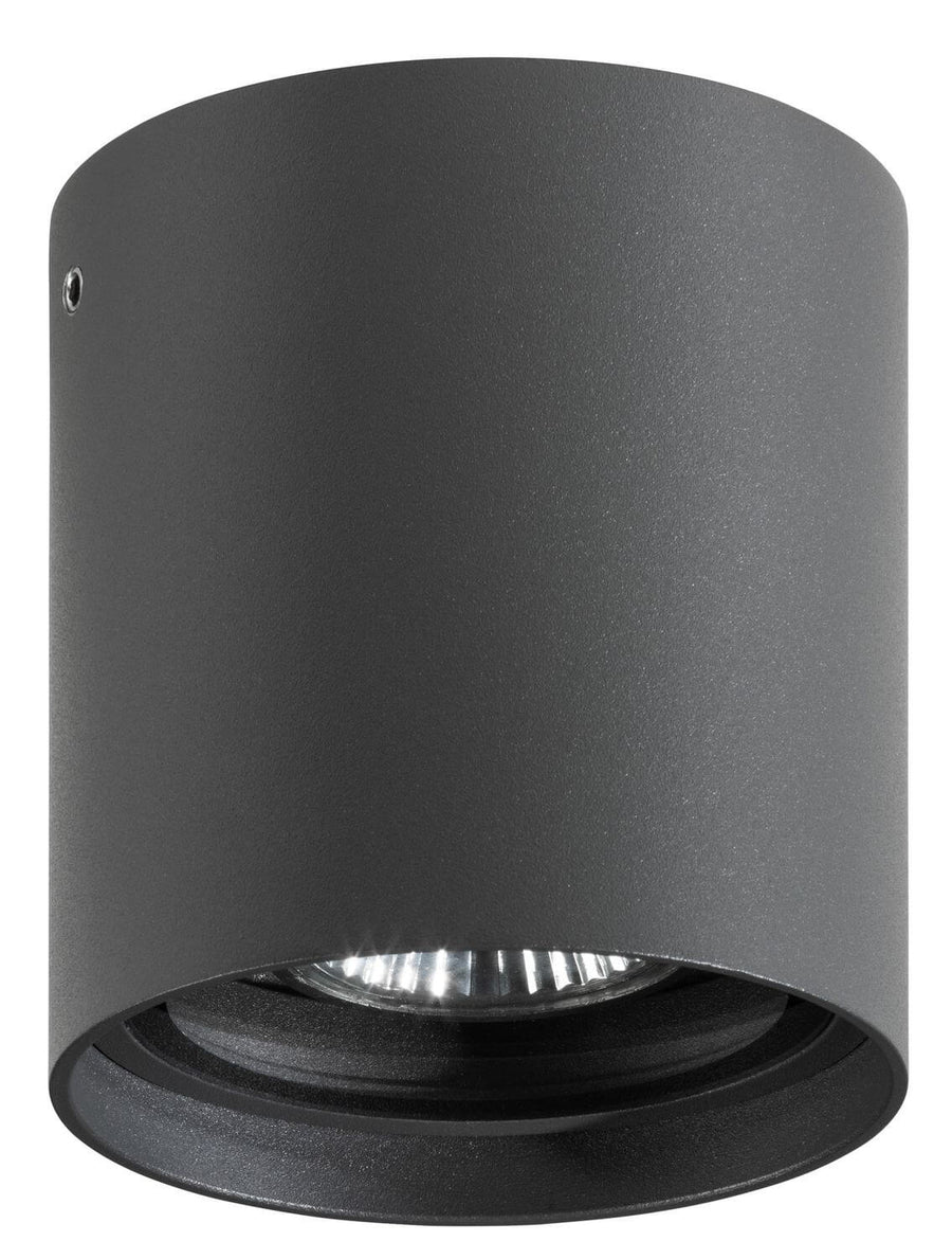 Produit de face sur fond blanc, cylindre anthracite avec réflecteur apparent