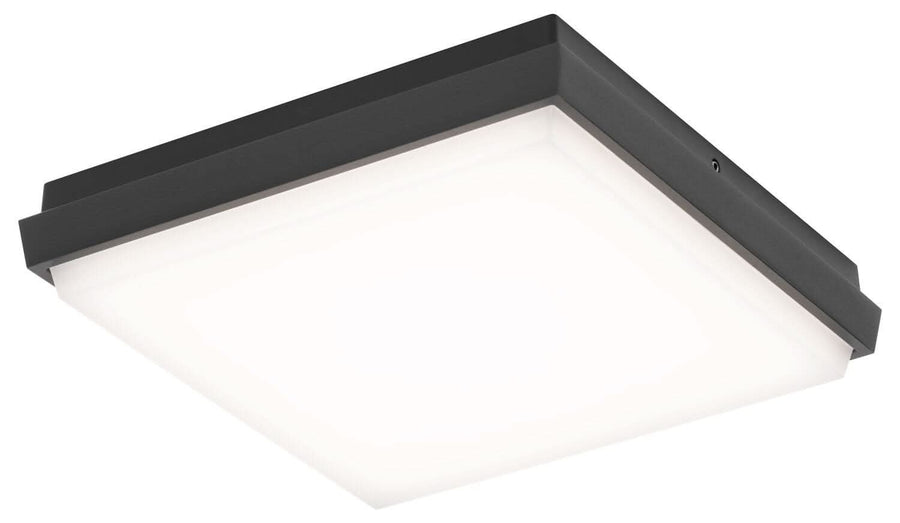Luminaire vu de trois quarts, soulignant l'épaisseur du cadre et la lumière diffuse
