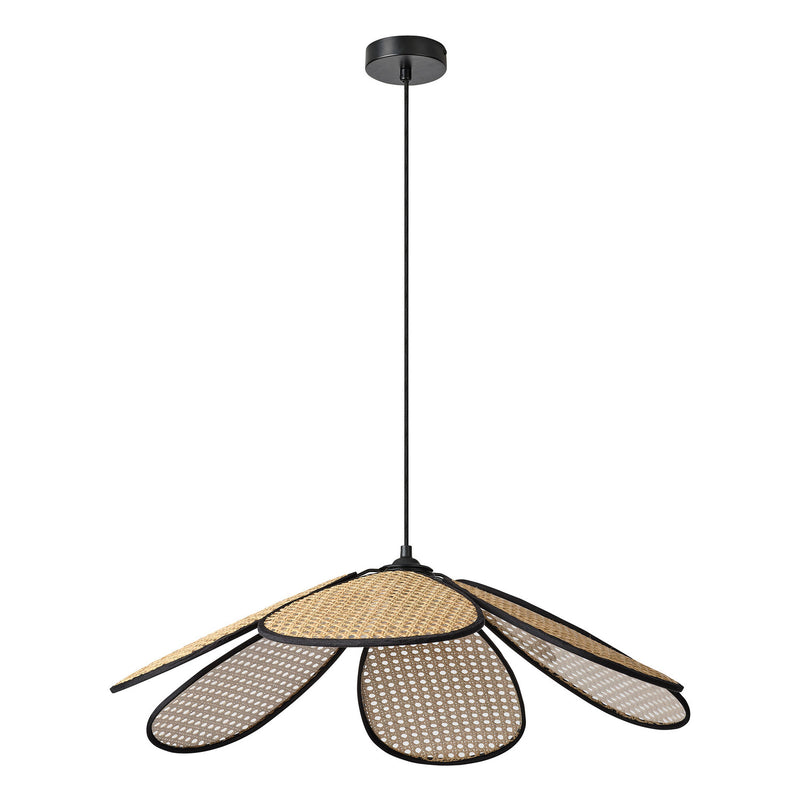Suspension Rattan Daisy marron et beige, H 124,5 cm