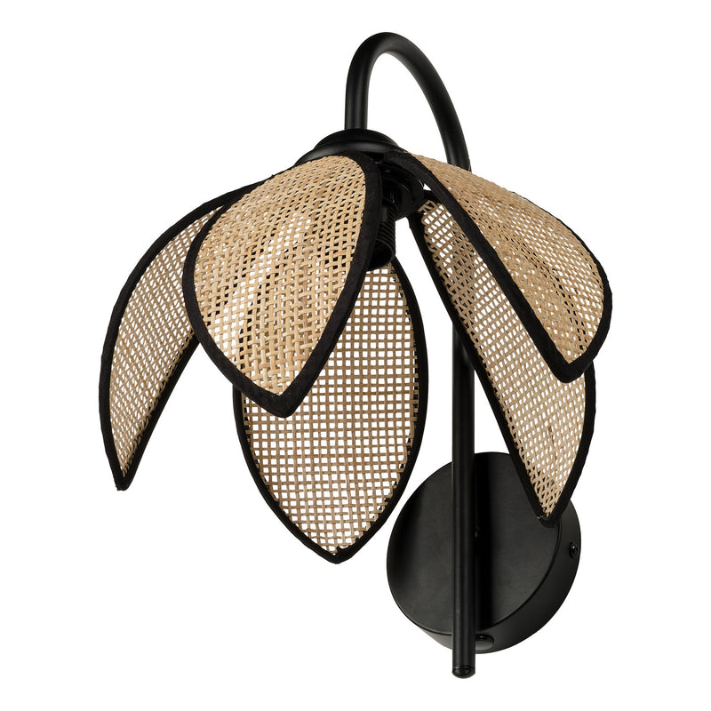 Applique murale Rattan Lotus marron et beige