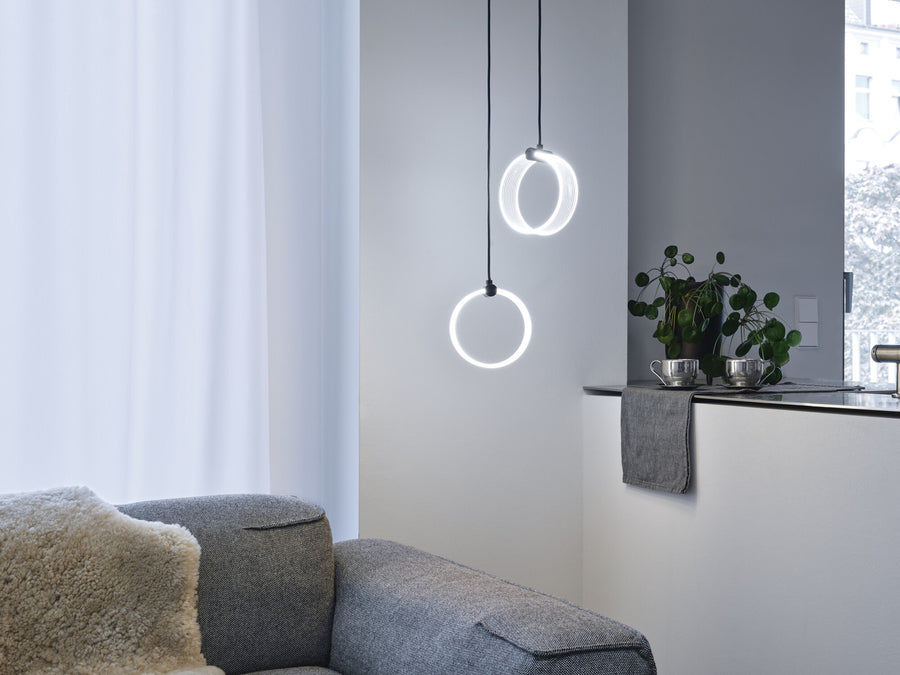 Suspension Circle noire, 2 lumières
