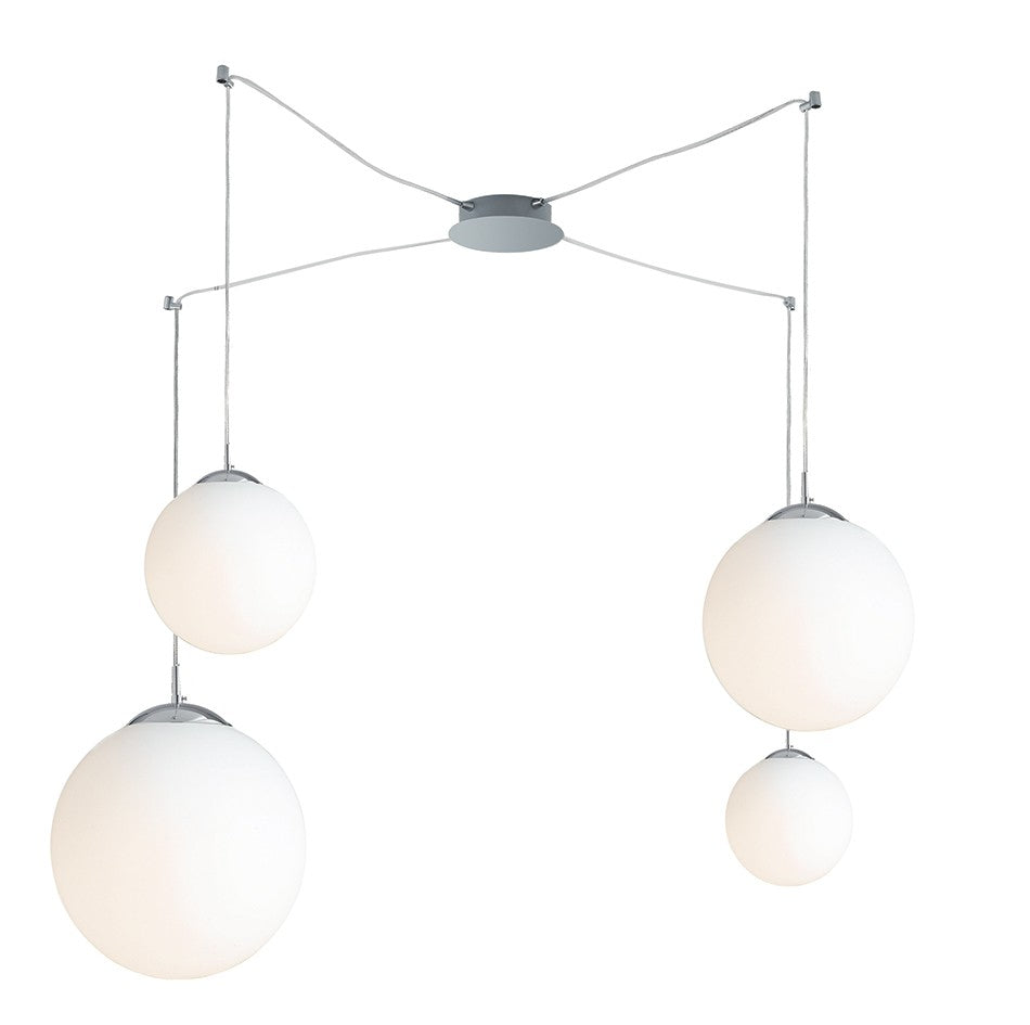 Suspension City blanche, verre, L 64,3 cm