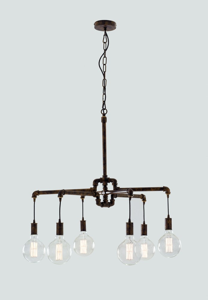 Présentation produit sur fond gris clair de la suspension à tuyaux et ampoules visibles.