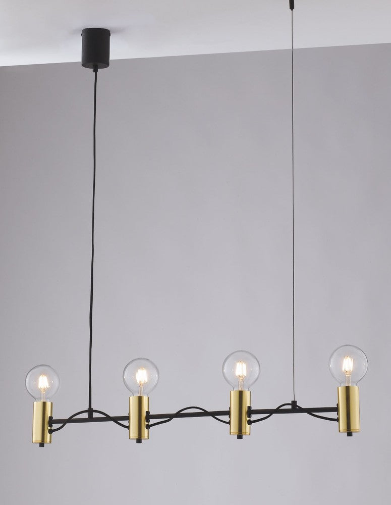 Suspension Axon noire et dorée, H 120 cm