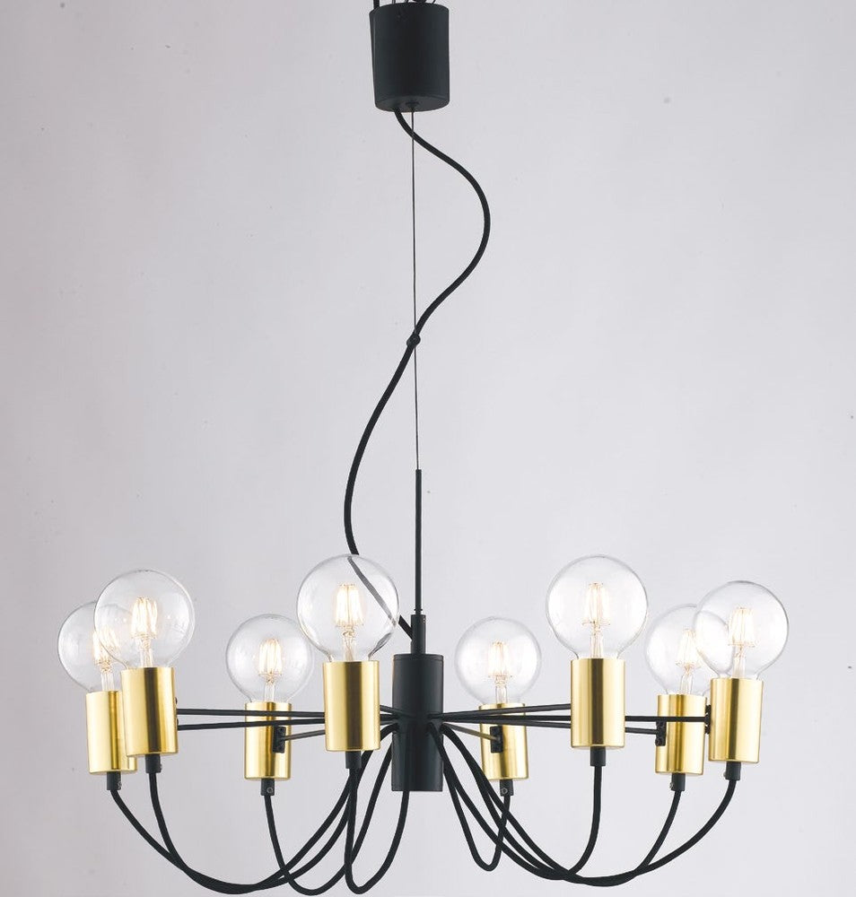 Suspension Axon noire et dorée, L 70 cm