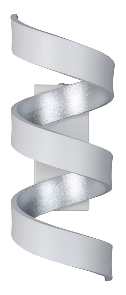 Applique murale Helix blanche et argentée