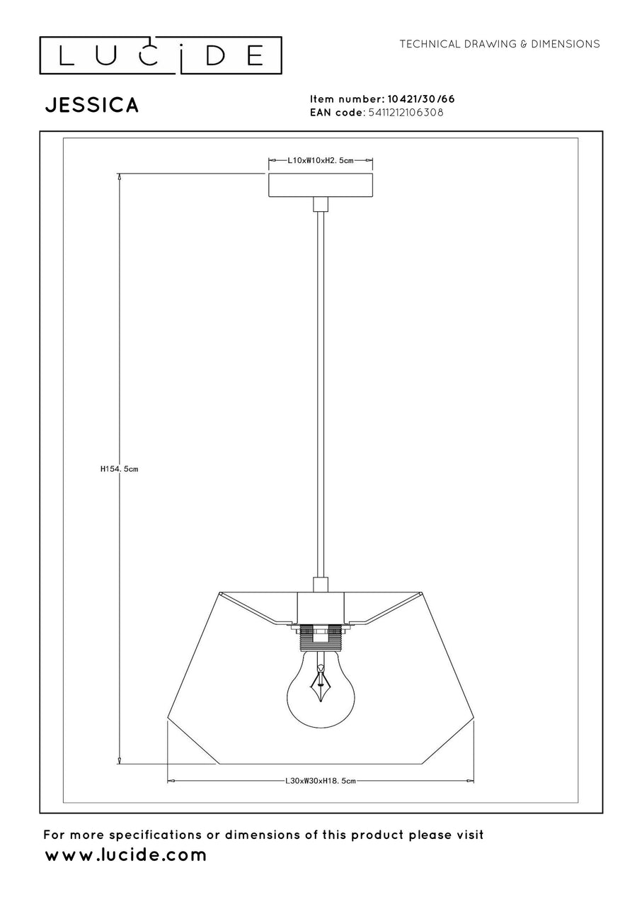 Suspension Jessica rose et noire, coton