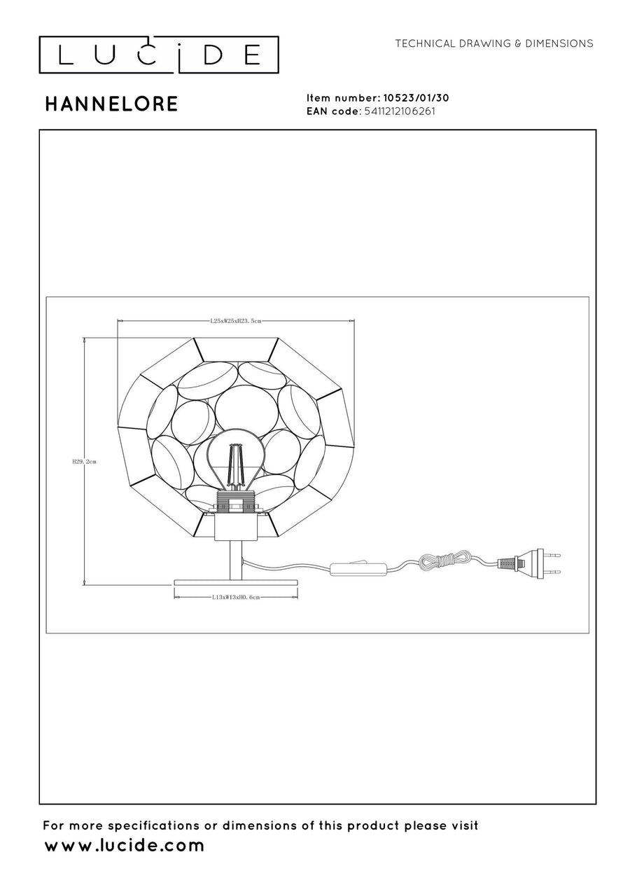 Lampe à poser Hannelore noire