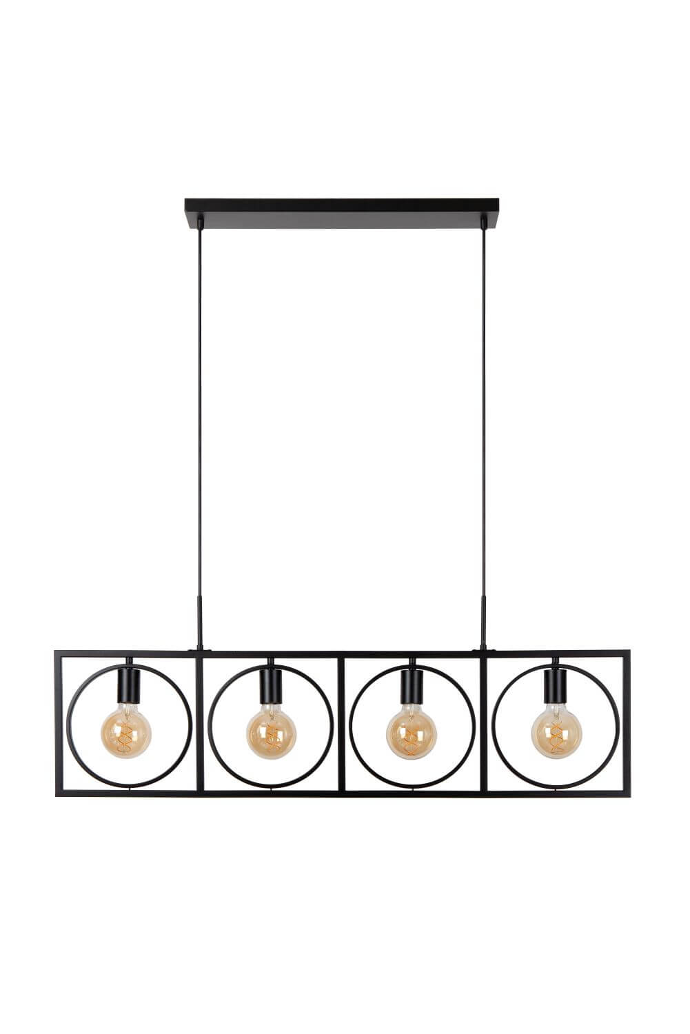 Suspension Suus 4 lumières noire