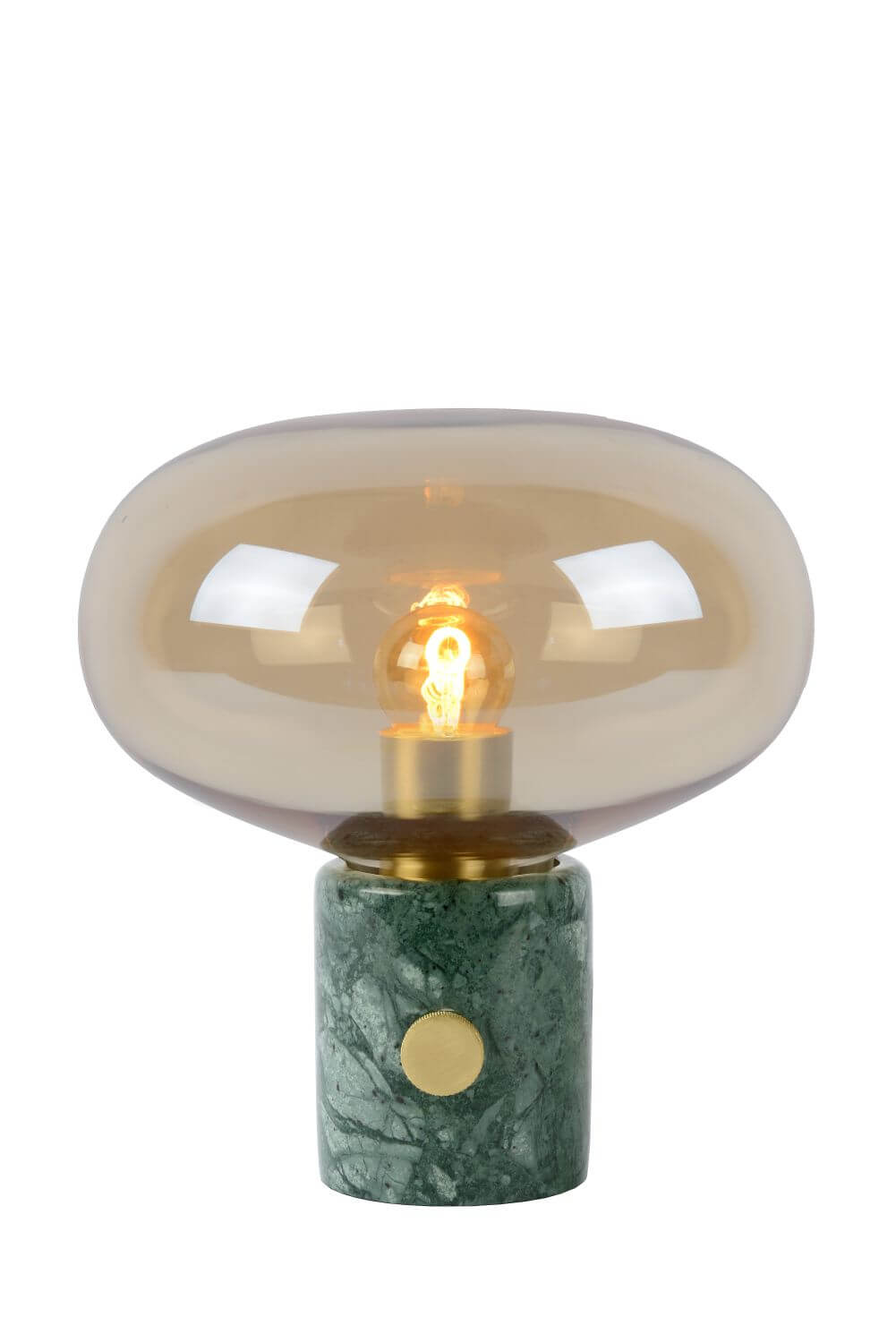Lampe à poser Charlize ambrée et verte, verre