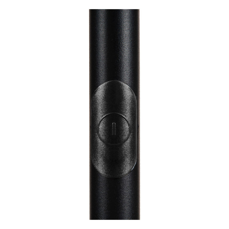 Détail de la tige noire avec variateur rotatif intégré.