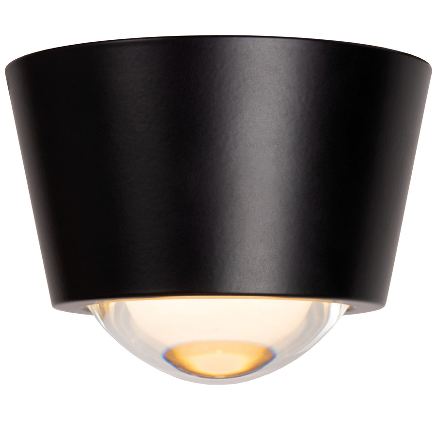 Plafonnier Rigon noir, verre