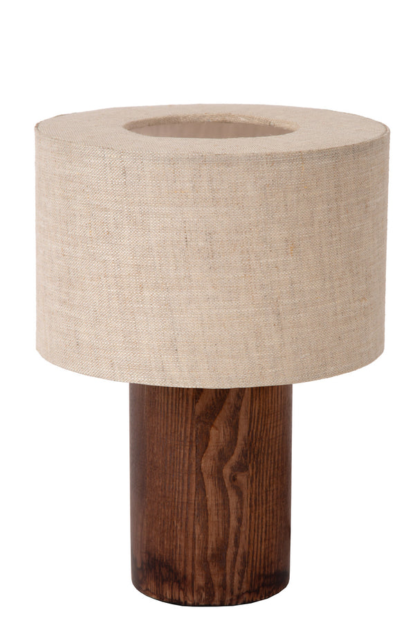 Lampe à poser Tachina marron, lin, H 20,5 cm