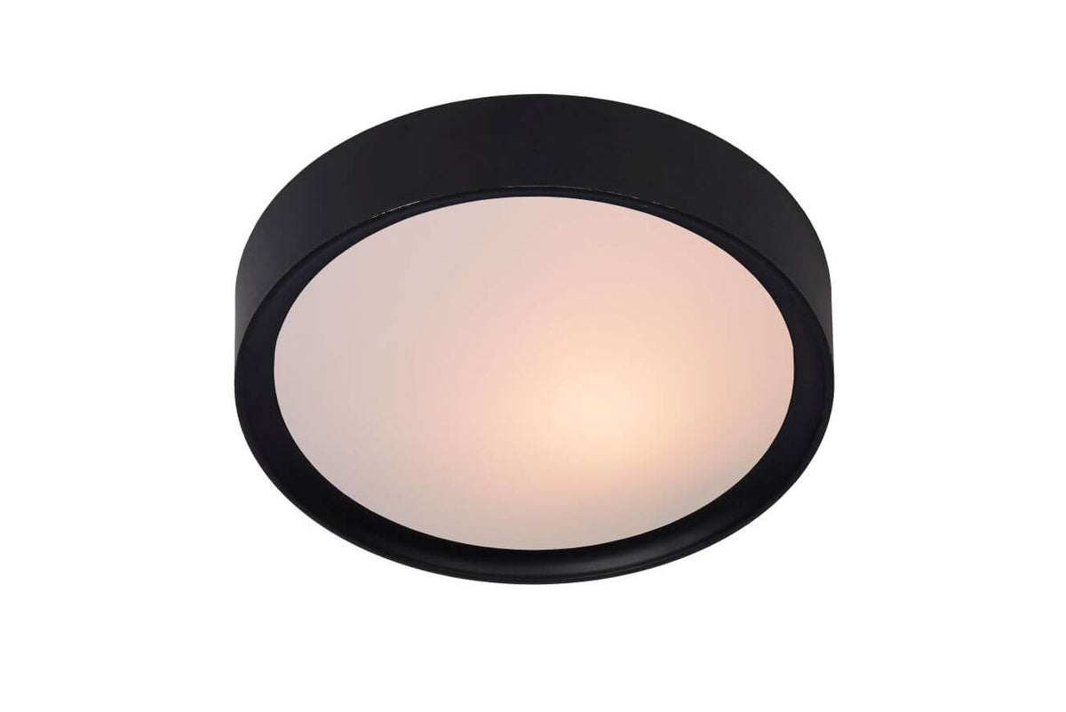 Produit de face sur fond blanc, verre opale diffusant une lumière chaude