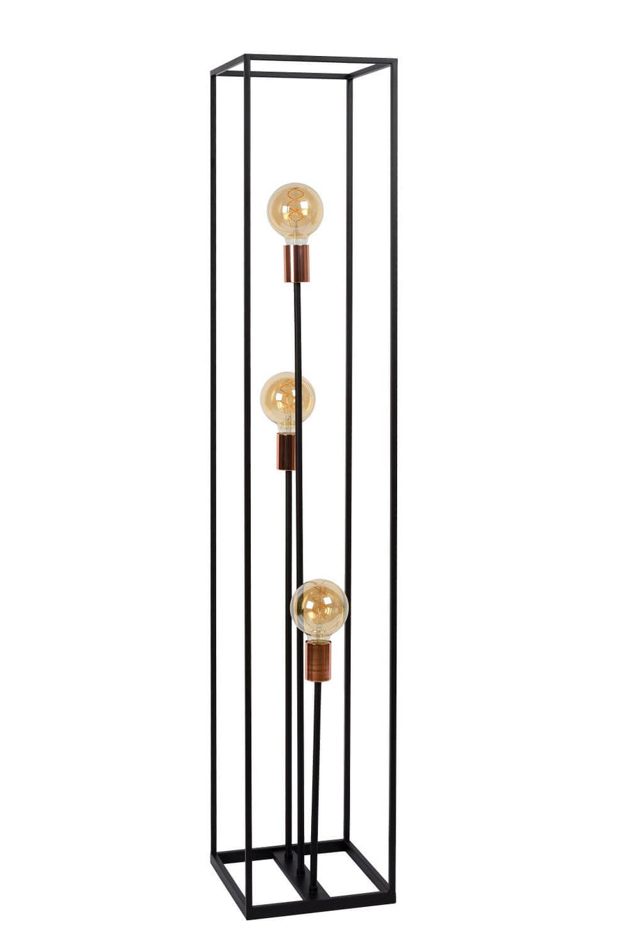 Lampadaire Arthur 3 lumières noir et cuivré